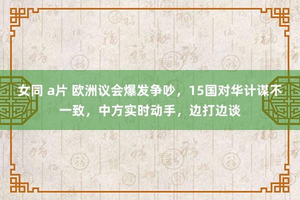 女同 a片 欧洲议会爆发争吵，15国对华计谋不一致，中方实时动手，边打边谈