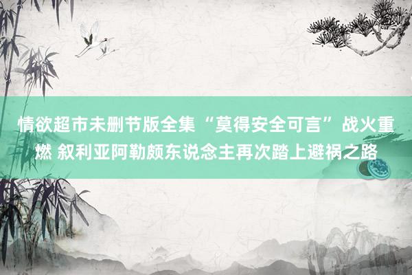 情欲超市未删节版全集 “莫得安全可言” 战火重燃 叙利亚阿勒颇东说念主再次踏上避祸之路