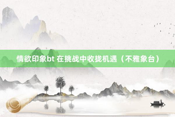 情欲印象bt 在挑战中收拢机遇（不雅象台）