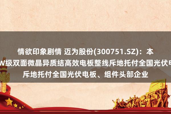 情欲印象剧情 迈为股份(300751.SZ)：本年4月，公司全新GW级双面微晶异质结高效电板整线斥地托付全国光伏电板、组件头部企业