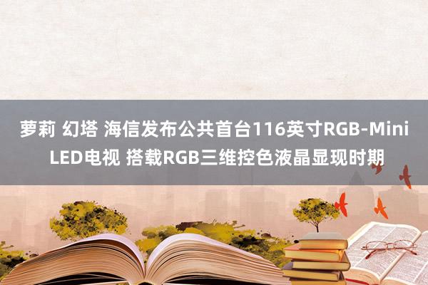 萝莉 幻塔 海信发布公共首台116英寸RGB-Mini LED电视 搭载RGB三维控色液晶显现时期