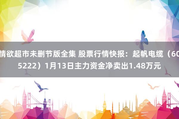 情欲超市未删节版全集 股票行情快报：起帆电缆（605222）1月13日主力资金净卖出1.48万元