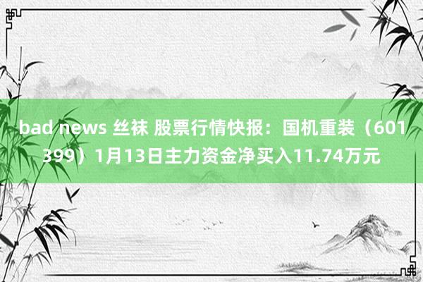 bad news 丝袜 股票行情快报：国机重装（601399）1月13日主力资金净买入11.74万元