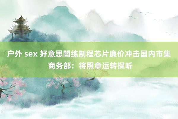 户外 sex 好意思闇练制程芯片廉价冲击国内市集 商务部：将照章运转探听