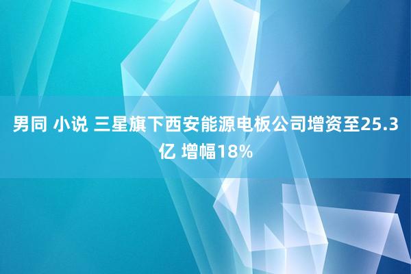 男同 小说 三星旗下西安能源电板公司增资至25.3亿 增幅18%