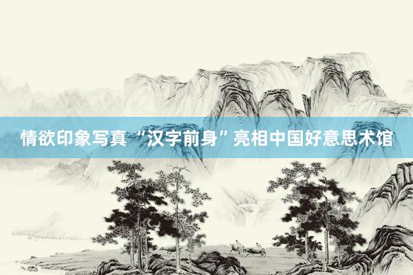 情欲印象写真 “汉字前身”亮相中国好意思术馆