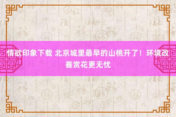 情欲印象下载 北京城里最早的山桃开了！环境改善赏花更无忧
