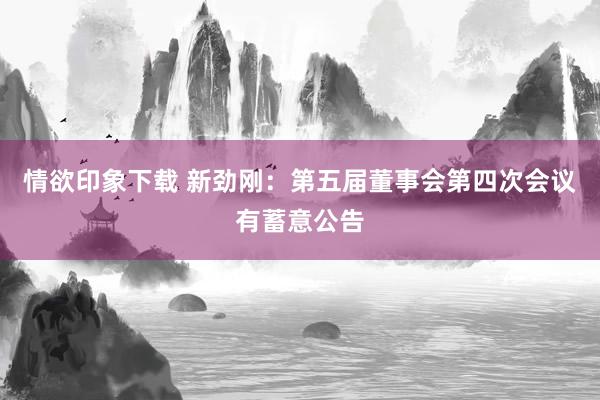 情欲印象下载 新劲刚：第五届董事会第四次会议有蓄意公告