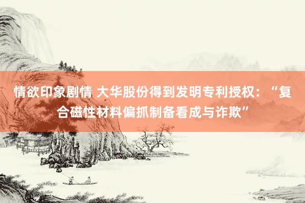 情欲印象剧情 大华股份得到发明专利授权：“复合磁性材料偏抓制备看成与诈欺”