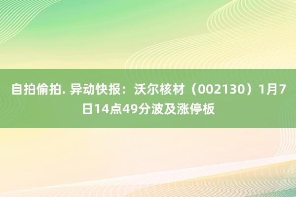 自拍偷拍. 异动快报：沃尔核材（002130）1月7日14点49分波及涨停板