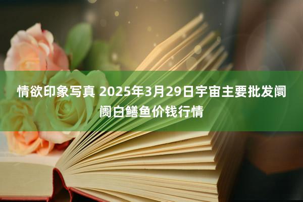 情欲印象写真 2025年3月29日宇宙主要批发阛阓白鳝鱼价钱行情