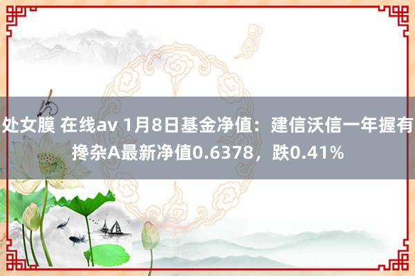 处女膜 在线av 1月8日基金净值：建信沃信一年握有搀杂A最新净值0.6378，跌0.41%