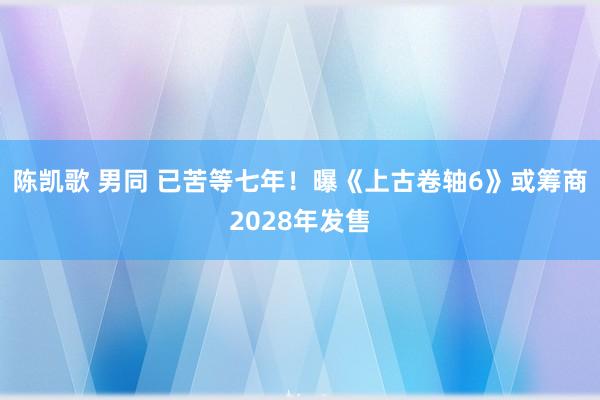 陈凯歌 男同 已苦等七年！曝《上古卷轴6》或筹商2028年发售