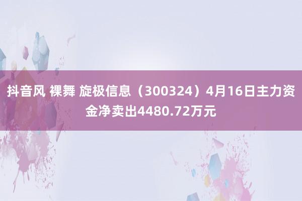 抖音风 裸舞 旋极信息（300324）4月16日主力资金净卖出4480.72万元