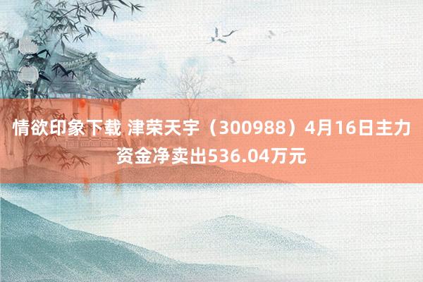 情欲印象下载 津荣天宇（300988）4月16日主力资金净卖出536.04万元