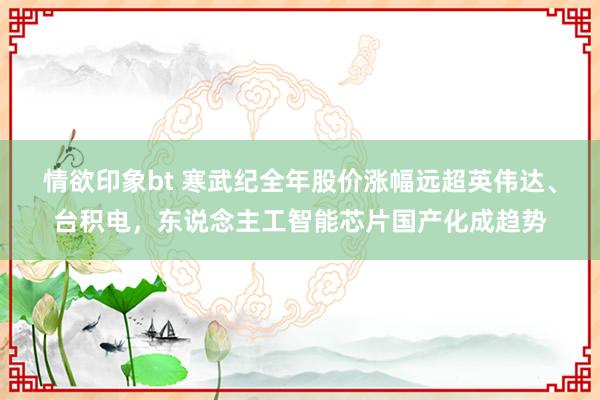 情欲印象bt 寒武纪全年股价涨幅远超英伟达、台积电，东说念主工智能芯片国产化成趋势