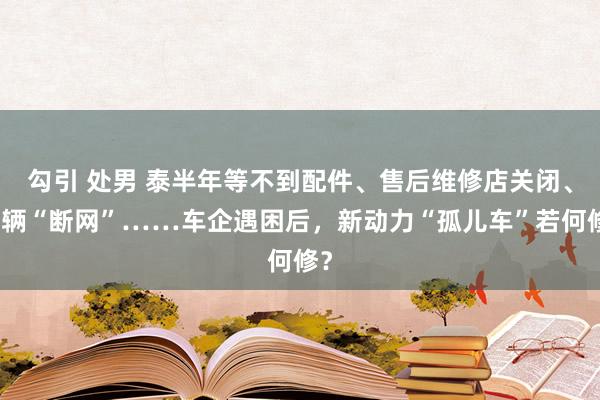 勾引 处男 泰半年等不到配件、售后维修店关闭、车辆“断网”……车企遇困后，新动力“孤儿车”若何修？