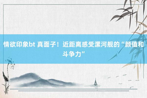 情欲印象bt 真面子！近距离感受漯河舰的“颜值和斗争力”