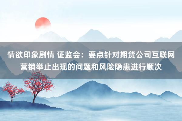 情欲印象剧情 证监会：要点针对期货公司互联网营销举止出现的问题和风险隐患进行顺次